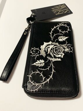 Killstar Thorny Rose Goth Wallet 8”x4.5” Vegan Leather NEW